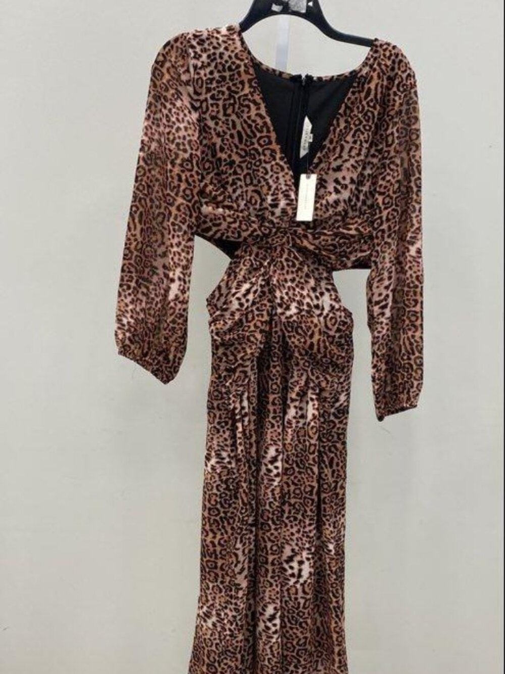 NWT Ranna Gill x Anthropologie Women's Animal Print Cut-Out Side Dress Size M